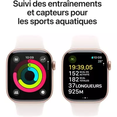 Apple Watch Series 10 GPS - 42mm - Boîtier Rose Gold Aluminium - Brac