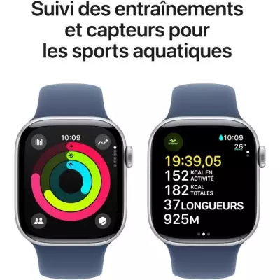 Apple Watch Series 10 GPS - 42mm - Boîtier Silver Aluminium - Bracele