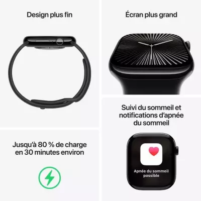 Apple Watch Series 10 GPS + Cellular - 46mm - Boîtier Slate Titanium