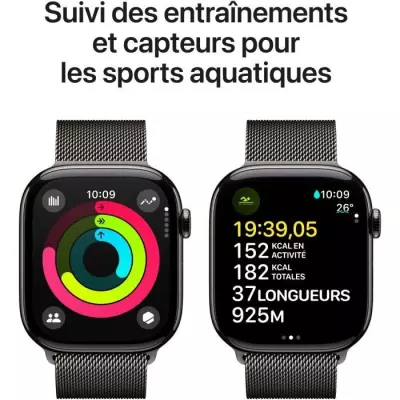 Apple Watch Series 10 GPS + Cellular - 46mm - Boîtier Slate Titanium