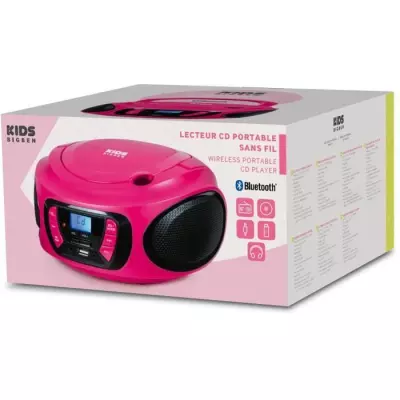 Lecteur radio cd portable BIGBEN INTERACTIVE usb bt rose