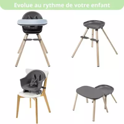 MAXI-COSI Moa Chaise haute bébé évolutive 8 en 1, Chaise haute/Réh