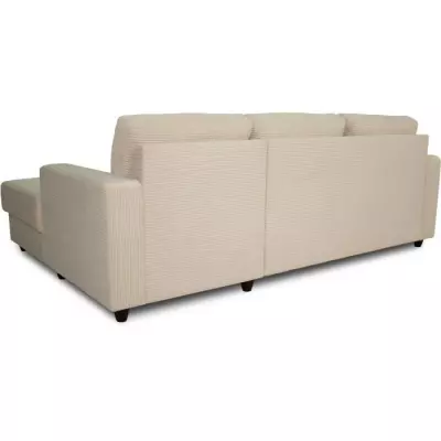 Canapé d'angle droit 4 places - PAUL in cord - Tissu Beige - 216 x 14