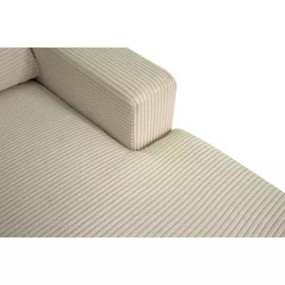 Canapé d'angle droit 4 places - PAUL in cord - Tissu Beige - 216 x 14