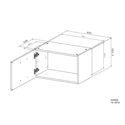 Meuble haut court 1 porte - OSLO - Blanc - L 60 x P 36 x H 35 cm - Cui