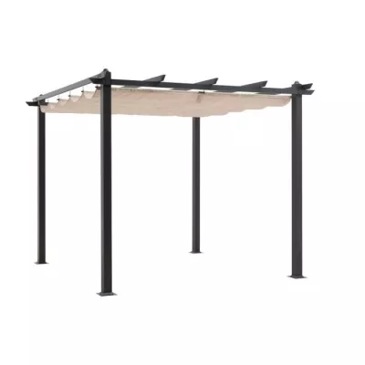 Pergola en aluminium CORDOBA - Beige - 3 x 3 m, facile à monter