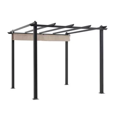 Pergola en aluminium CORDOBA - Beige - 3 x 3 m, facile à monter