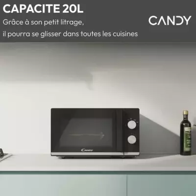 Micro-ondes Candy Moderna CMW20TNMB 700 W 20L Noir - Fonction Décong