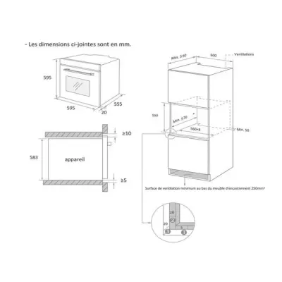 Four encastrable catalyse - Chaleur tournante - CONTINENTAL EDISON - F