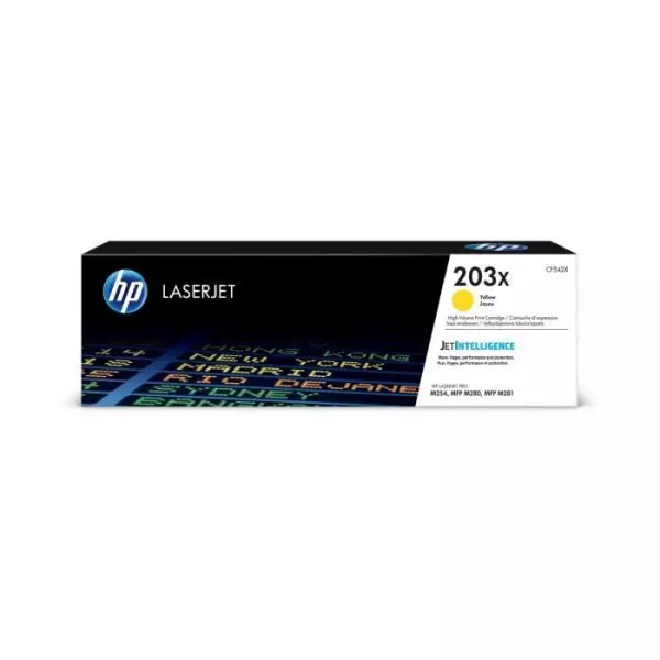 Cartouche de toner jaune HP 203X LaserJet grande capacité authentique pour HP Color LaserJet Pro M254/M280/M281