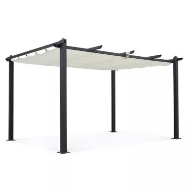 Pergola en aluminium CORDOBA - Ecru - 4 x 3 m - Design compact