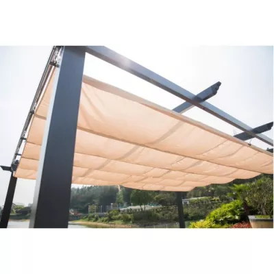 Pergola en aluminium CORDOBA - Ecru - 4 x 3 m - Design compact