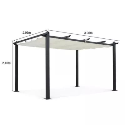 Pergola en aluminium CORDOBA - Ecru - 4 x 3 m - Design compact