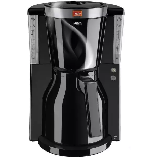 Cafetiere filtre MELITTA - Look IV Therm Selection 1011-12 Noir/Acier Brossé - 8 tasses - Systeme anti-gouttes