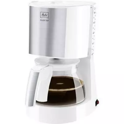 Cafetiere filtre MELITTA Enjoy Top Glass Blanc/Acier brossé 1017-03 -