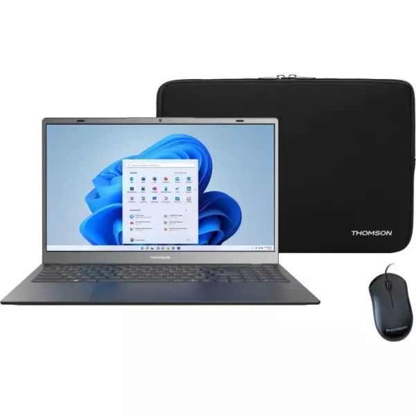 PC Portable Notebook - THOMSON NEO15 - 15,6 FHD - Core i3-10110U - RAM 8Go - 256Go SSD - Windows 11 - Noir - AZERTY + Souris/Sle