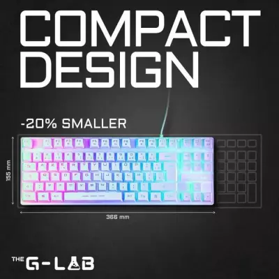 Clavier Gamer - The G-Lab - KEYZ CAESIUM TKL - RGB - Filaire - 100% Pe