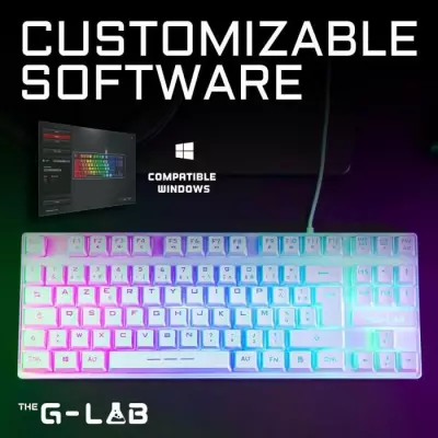 Clavier Gamer - The G-Lab - KEYZ CAESIUM TKL - RGB - Filaire - 100% Pe