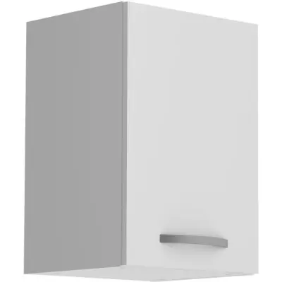 Meuble haut de cuisine OSLO - Blanc mat - 1 porte + tablette - L 40 x