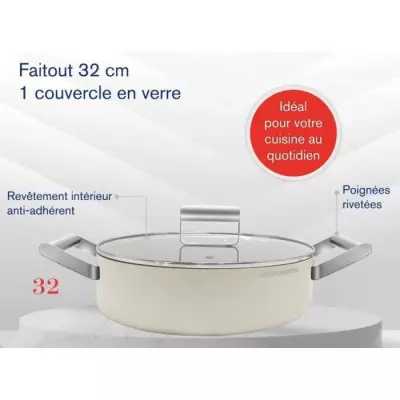 Faitout - ARTHUR MARTIN - AM0982 - 32 cm avec couvercle - Aluminium Fo