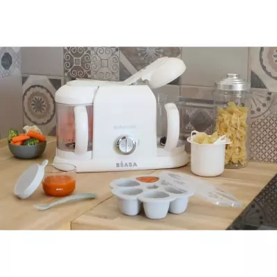 BEABA, Babycook Duo, robot bébé 4 en 1, contenance XXL, blanc