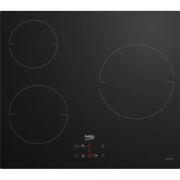 Table de cuisson vitrocéramique - BEKO - 3 foyers - 60 cm - HIC63400