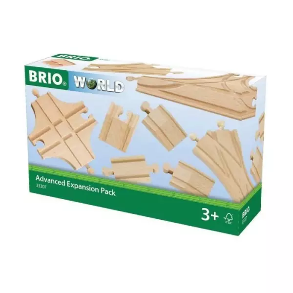 BRIO World - 33307 - Coffret Evolution Avance 11 Rails - Accessoire pour circuit de train en bois - Assortiment de rails - des 3