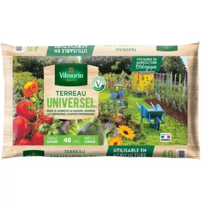 Premium Vilmorin Universal Soil - 40 L: Potting Soil, Earth, Sand