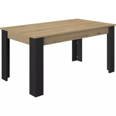 Table a manger extensible - GAMI - TRUST - Chene / Noir - 8 personnes