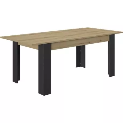 Table a manger extensible - GAMI - TRUST - Chene / Noir - 8 personnes