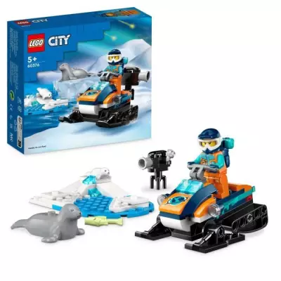 LEGO City 60376 La Motoneige d'Exploration Arctique, Jouet avec Figuri