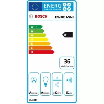 Hotte murale inclinée en verre BOSCH SER6 DWK81AN60 Noir - Home Conne