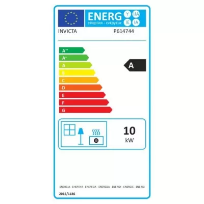 Poele a bois INVICTA Cassine - Puissance optimale :10 kW - Max : 15 kW