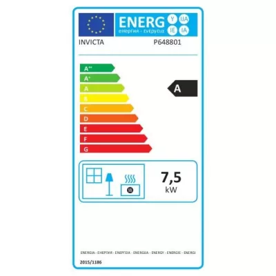 Poele a bois en acier INVICTA Borée - Puissance optimale: 7,5 kW - Ma