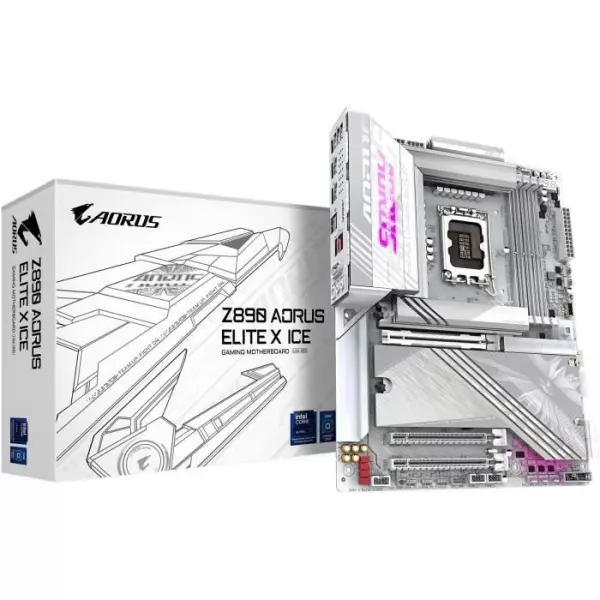 Carte mere ATX GIGABYTE Z890 A ELITE X ICE - Socket 1851 - Thunderbolt 4 - LAN 2.5 GbE - Wi-Fi 7/Bluetooth 5.4