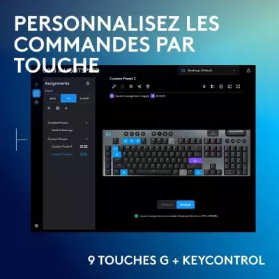 Clavier gamer - sans fil - Logitech G - G915 X - Switch tactile - AZER