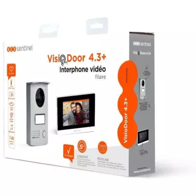 Interphone vidéo filaire SCS SENTINEL VisioDoor 4.3+ avec moniteur ta