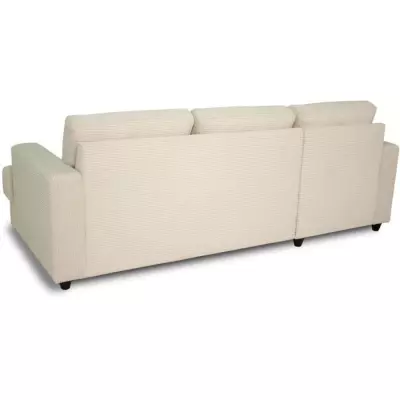 Canapé d'angle gauche 4 places - PAUL in cord - Tissu Beige - 216 x 1