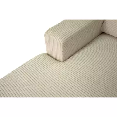 Canapé d'angle gauche 4 places - PAUL in cord - Tissu Beige - 216 x 1