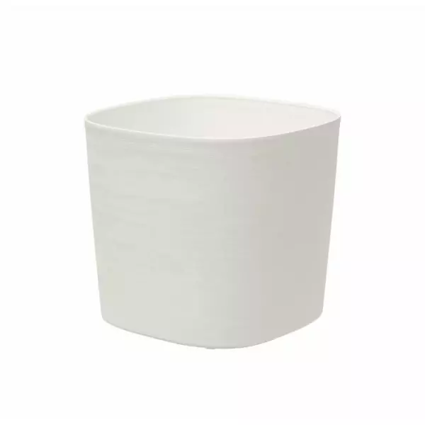 Pot avec réserve d'eau - GARDEN ID Respect - Blanc 30 x 30 cm - 100% déchets ménagers - 100% recyclable - Surface structurée