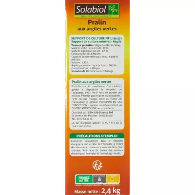 Solabiol SOPRAL3 Pralin Aux Argiles Vertes - Jusqu'a 3L - 2, 4kg