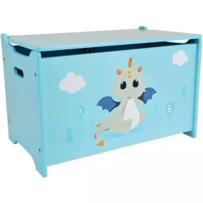 Coffre a jouets en bois LEON LE DRAGON - FUN HOUSE - ± 40 x 58 x 36 c