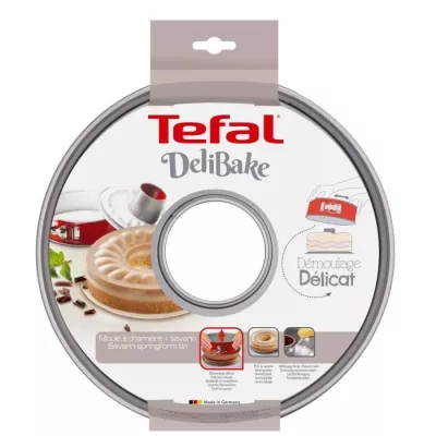 TEFAL Delibake Moule a saravin a charniere 25 cm, Acier carbone, Démo