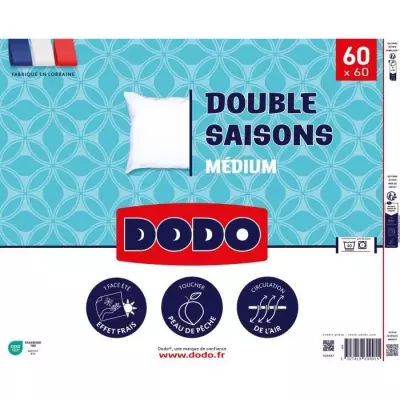 DODO - Oreiller double saisons - 60 x 60 cm - 100% Polyester VOLUPT'AI