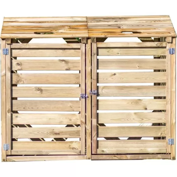 Cache-poubelles - JARDIN SAUVAGE - Bois pin autoclavé 100 % FSC - 150 x 90 x 120 cm