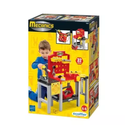 ECOIFFIER Etabli bricolage modulable - 32 pieces - Collection Mecanics