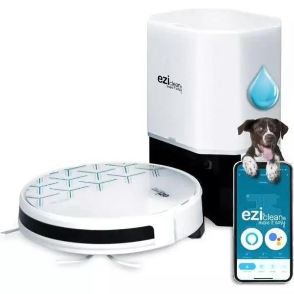 EZIclean Aqua Xpert Animal S450 - Robot aspirateur laveur connecté avec base de chargement aspirante - Navig+ - 150 min - 120 m