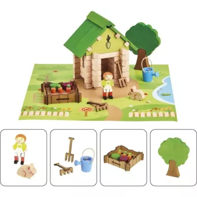 La Cabane du Jardinier 60 Pieces - JEUJURA - Jeu de Construction en Bo