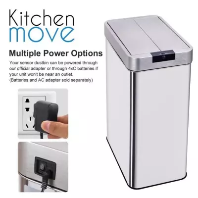 KITCHEN MOVE Poubelle automatique SILVERLAKE - 60L - Inox avec cerclag