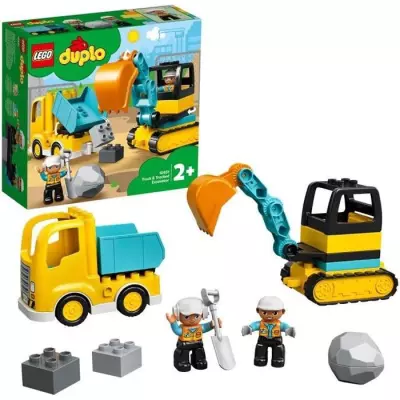 LEGO 10931 DUPLO Le Camion Et La Pelleteuse, Engin de chantier Jouet P